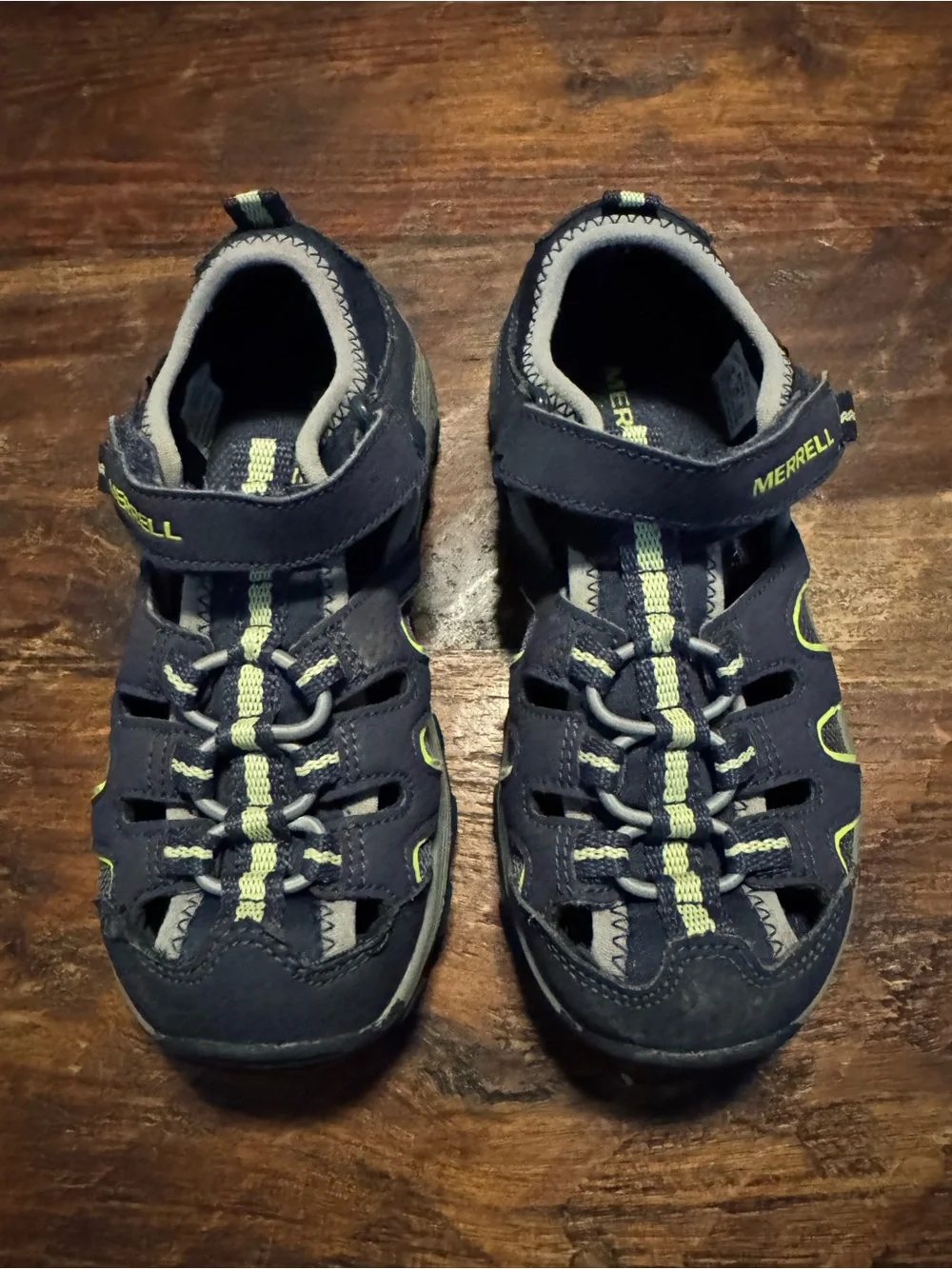Merrell Kids Navy with Lime Accent Outdoor Sport Sandals 12M